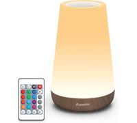 Auxmir Lampe de Chevet, Veilleuse d'allaitement Nuit, Veilleuse Bébé Tactile avec 13 Couleurs RGB, 2500mAh Rechargeable USB, Lampe de Chevet sans Fil Télécommande pour Chambre Eanfant Salon Camping