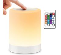 Auxmir Lampe de Chevet, Veilleuse LED avec 256 Couleur RVB, Lampe Ambiance sans Fil avec Minuteur, Veilleuse Allaitement Nuit Tactile, 3000mAh Rechargeable USB pour Chambre Enfant, Salon, Camping