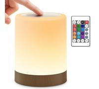 Auxmir Lampe de Chevet, Veilleuse LED avec 256 Couleur RVB, Lampe Ambiance sans Fil avec Minuteur, Veilleuse Allaitement Nuit Tactile, 3000mAh Rechargeable USB pour Chambre Enfant, Salon, Camping