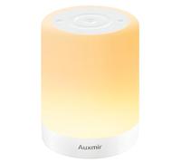Auxmir Lampe de Chevet, Veilleuse LED avec Lumière Chaude et 256 Couleur RVB Changeantes, Lampe Ambiance avec Minuteur, Veilleuse Nuit Tactile Rechargeable USB pour Chambre Enfant, Salon, Camping