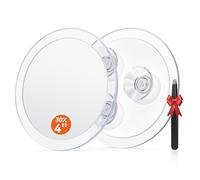 Auxmir Miroir Grossissant 30X avec 3 Ventouses Portable, Diamètre 10cm