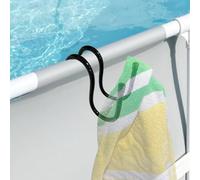 AUXPhome Crochet universel pour poteau de piscine, crochets coulissants pour accessoires de piscine hors sol, serviette, tuyau, outils de jardin, écumoire et support d'outils de nettoyage - Pas besoin