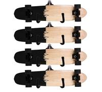 AUXPhome Étagère murale de rangement pour skateboard, contient 4 planches, présentoir mural pour longboard, rack à outils, présentoir de deck support mural cintre rack, support de rangement skateboard