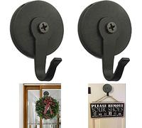 AUXPhome Lot de 2 crochets magnétiques pour couronne en plaçant un aimant de chaque côté de la vitre unique ou il peut également être utilisé séparément sur une porte en acier métallique (base