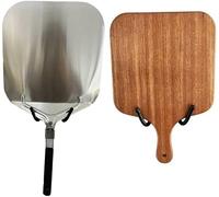 AUXPhome Lot de 2 supports muraux pour pizza et pelle à pizza - Support de rangement à pizza - Support mural en métal - Support pour ustensiles de cuisine - Avec noir - Pas de plateau à pizza