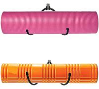 AUXPhome Lot de 2 supports muraux pour tapis de yoga, rouleau en mousse et porte-serviettes, étagère pour suspendre les sangles de yoga et les bandes de résistance dans votre salle de sport ou salle