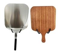 AUXPhome Lot de 2 supports muraux universels pour pelle à pizza - Support mural en métal pour ustensiles de cuisine - Noir - Sans pelle à pizza