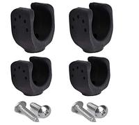 AUXPhome Lot de 4 (2 grandes tailles de 3 à 4,3 cm, 2 petites de 2 à 2,8 cm), crochets de rangement pour échelle de bateau, clips de support de pagaie, clips de lumière pour mât, caoutchouc noir