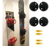 AUXPhome Lot de 4 supports muraux flottants en acier inoxydable pour ski/snowboard,Caoutchouc résistant à l'abrasion pour protéger les bords de votre planche,Matériel inclus,Peut contenir 2 planches