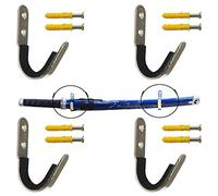 AUXPhome Lot de 4 supports muraux pour épées - Crochets de suspension pour montage mural - Peut contenir deux épées - Crochet en métal avec bandes de feutre