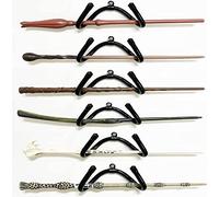 AUXPhome Lot de 6 mini supports muraux universels réglables en bois pour baguette magique - Solides et flexibles pour s'adapter à toutes les formes et tailles différentes. Sans baguette