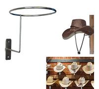 AUXPhome Porte-chapeaux mural en métal - Cowboy, casquette de baseball, support de chapeau de soleil - Argent, 1 crochet, capacité de 15,9 kg