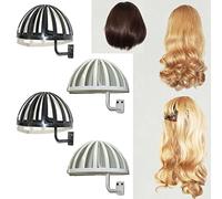 AUXPhome Support de perruque et cintres en plastique pour tête de perruque, fixation murale, noir et blanc