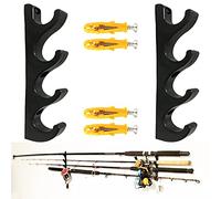 AUXPhome Support horizontal pour canne à pêche, plastique, ouverture de 3,8 cm, peut contenir 4 cannes, assemblage facile, gain de place