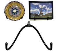 AUXPhome Support mural en métal, chevalet noir, support photo, cadre photo, assiettes décoratives, tablette et art, décoration d'intérieur, livré avec chevilles et vis.