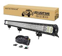 AUXTINGS 101,6 cm 40 pouces 540W LED Light Bar Triple Row Spot Flood Combo Beam Offroad Lights Lampe de travail étanche avec faisceau de câblage pour camion SUV ATV UTV Boat Lights, 12V 24V