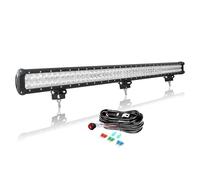 AUXTINGS 112 cm 44 pouces 288W led light barre avec 12V faisceau de câblage kit, Double rangée barre d'éclairage led, barre lumineuse led pour offroad Véhicules Voiture camions ATV SUV 4x4,6000K blanc