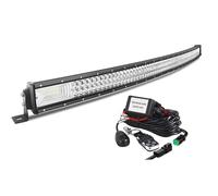 AUXTINGS 127 cm Courbé Barre Lumineuse 648W Feux Antibrouillard LED avec 12V télécommande stroboscopique Kit de câblage 6000K 3 Rangées Etanche LED Projecteur pour Voiture Camion Tracteur,IP67