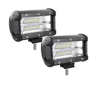 AUXTINGS 13 cm 72W Triple rangée 7d Barre lumineuse LED de travail Flood inondation Combo Faisceau DC 12V-24V 6000K Offroad Véhicules 4x4 ATV Utvs