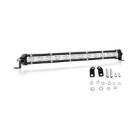 AUXTINGS 13 pouces 60W Ultra Slim Rangée unique Spot LED Barre de lumière Faisceau de point avec support de montage Pour tout-terrain Ranger ATV UTV SUV