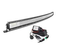 AUXTINGS 132 cm Courbé Barre lumineuse LED 675W Feux Antibrouillard LED avec 12V télécommande stroboscopique Kit de câblage 6000K 3 Rangées Etanche LED Projecteur pour Voiture Camion Tracteur