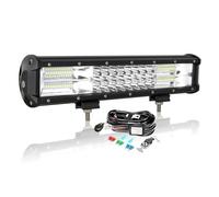 AUXTINGS 15 Pouces 38 cm 216W LED Barre d'éclairage avec 12V stroboscopique Faisceau de câblage kit,3 rangées Spot et Inondation Barre Lumineuse pour Offroad Véhicules Voiture camions SUV 4x4,6000K