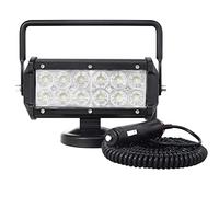 AUXTINGS 18 cm 36W Portable LED lumière de travail Offroad Flood Light interrupteur allume-cigare avec support de base magnétique pour voiture remorque tracteur camion ingénierie maintenance camping