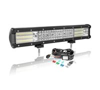 AUXTINGS 18 Pouces 45.8 cm 450W LED Barre d'éclairage avec 12V stroboscopique Faisceau de câblage kit,4 rangées Spot et Inondation Barre Lumineuse pour Offroad Véhicules Voiture camions SUV 4x4,6000K