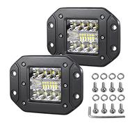 AUXTINGS 2 PCS 13cm 42W Rampe de Phare LED,12V 24V Lampe de Travail LED, projecteurs lumière Feux de Travail pour Offroad Voiture camions SUV ATV 4x4 Tracteur Bateau,6000K feu antibrouillard