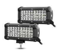 AUXTINGS 2 pièces 18 cm 7 Pouces 120W 4 rangées LED Light Bar LEDWork Light Spot Flood Beam for Trucks Tractor 4X4 Boat Off Road Auto Fog Driving Lamp 12V 24VWaterproof IP67