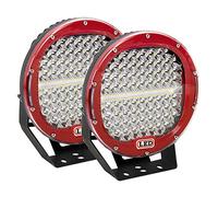AUXTINGS 2 pièces 9 pouces 294W LED Pods Light Bar Rouge Rond 24000Lm Étanche Spot Faisceau Led Lumière de Travail Hors Route Lumières Conduite Lumière pour Camion SUV ATV Tracteur Bateau
