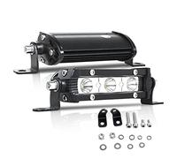 AUXTINGS 2 X 10 cm 4 pouces 15W Ultra Slim Rangée unique LED Barre de lumière Faisceau de point avec support de montage Pour tout-terrain Ranger ATV UTV SUV