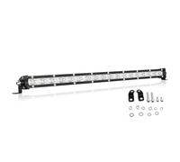AUXTINGS 20 Pouces 90W Ultra Slim Rangée Unique Spot LED Barre de lumière Faisceau de Point avec Support de Montage pour Tout-Terrain Ranger ATV UTV SUV