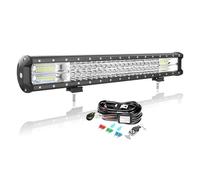 AUXTINGS 23 Pouces 57 cm 324W LED Barre d'éclairage avec 12V stroboscopique Faisceau de câblage kit,3 rangées Spot et Inondation Barre Lumineuse pour Offroad Véhicules Voiture camions SUV 4x4,6003K