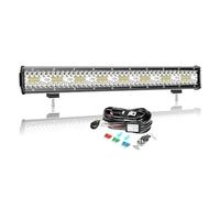 AUXTINGS 23 Pouces 57 cm 480W LED Barre d'éclairage avec 12V stroboscopique Faisceau de câblage kit,3 rangées Spot et Inondation Barre Lumineuse pour Offroad Véhicules Voiture camions SUV 4x4,6003K