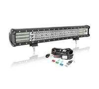 AUXTINGS 23 Pouces 57 cm 570W LED Barre d'éclairage avec 12V stroboscopique Faisceau de câblage kit,4 rangées Spot et Inondation Barre Lumineuse pour Offroad Véhicules Voiture camions SUV 4x4,6000K