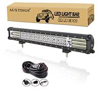 AUXTINGS 23 pouces 570W LED Light Bar 4 Row Spot Flood Combo Beam Off Road Lights Lampe de travail avec faisceau de câbles pour Jeep Trucks SUV ATV UTV Boat Lights, 12V 24V étanche