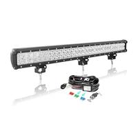 AUXTINGS 28 Pouces 72 cm 180W LED Barre d'éclairage avec 12V stroboscopique Faisceau de câblage kit,2 rangées Spot et Inondation Barre Lumineuse pour Offroad Véhicules Voiture camions SUV 4x4,6000K