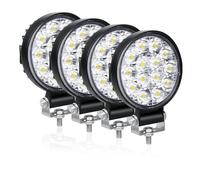 AUXTINGS 4 Pièces 10cm Phare de Travail LED 42W Projecteur LED Voiture 12V 24V Etanche IP67 Spot Feux Antibrouillard LED 1800lm Feux de Travail pour Voiture Camion Tracteur SUV Bateau