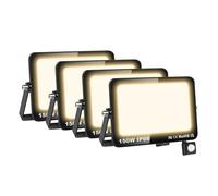 AUXTINGS 4 Pièces 150W Lampe de Sécurité Projecteur à LED Avec Détecteur de Mouvement PIR,15000 Lumens 4000K Blanc Chaud Lumières Exterieur,LED Extérieur étanche pour Jardin,Garage,Véranda,Patio