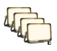 AUXTINGS 4 Pièces 200W Lampe de Sécurité Projecteur à LED Avec Détecteur de Mouvement PIR,20000 Lumens 4000K Blanc Chaud Lumières Exterieur,LED Extérieur étanche pour Jardin,Garage,Véranda,Patio