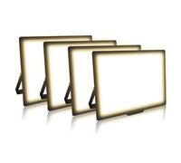 AUXTINGS 4 Pièces 200W Projecteurs LED Extérieur,20000lm Eclairage de Sécurité,Imperméable Spot LED Extérieur,Blanc Chaud 4000K Lumineuse Lampe pour Entrepôt Garage Jardin Stade Arrière-cour