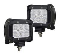 AUXTINGS 4 Pouces 10.2 cm 18W Barre Lumineuse de Conduite de Travail Flood LED de Travail Flood inondation Combo Faisceau CC 12V-24V 6000K Offroad Véhicules 4x4 ATV UTVS