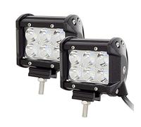 AUXTINGS 4 Pouces 10.2 cm 18W Barre Lumineuse de Conduite de Travail Spot LED de Travail Spot inondation Combo Faisceau CC 12V-24V 6000K Offroad Véhicules 4x4 ATV UTVS