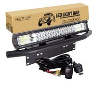 AUXTINGS 50 cm 288W Spot Travail de faisceau d'entraînement avec plaque d'immatriculation Support de montage 12V Câblage Harnais Kit Rocker Commutateur Power Relais Puissance Fusible,12V 24V