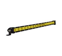AUXTINGS 50 cm 90W Barre lumineuse LED à une rangée Jaune ambré Ultra mince Mini spot Feux de conduite Feux de brouillard 3000K 12-24V