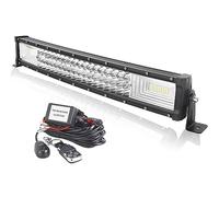 AUXTINGS 56 cm Barre Lumineuse Courbe 270W Feux Antibrouillard LED avec 12V télécommande stroboscopique Kit de câblage 6000K 3 Rangées Etanche LED Projecteur pour Voiture Camion Tracteur,IP67