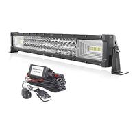 AUXTINGS 56 cm Barre Lumineuse Droite 270W Feux Antibrouillard LED avec 12V télécommande stroboscopique Kit de câblage 6000K 3 Rangées Etanche LED Projecteur pour Voiture Camion Tracteur 4X4,IP67