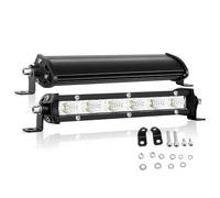 AUXTINGS 7 Pouces 30W Flood Ultra Slim Rangée Unique LED Barre de lumière Faisceau de Point avec Support de Montage pour Tout-Terrain Ranger ATV UTV SUV
