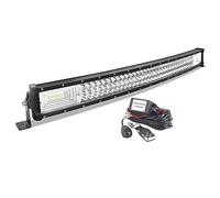 AUXTINGS 82 cm Barre Lumineuse Courbe 405W Feux Antibrouillard LED avec 12V télécommande stroboscopique Kit de câblage 6000K 3 Rangées Etanche LED Projecteur pour Voiture Camion Tracteur,IP67